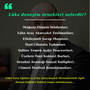 Lüks deneyim örnekleri. Ekrem Sağel